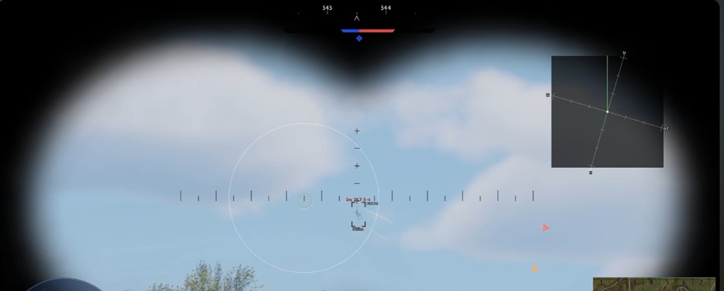 War Thunder aircraft ESP in binocular view